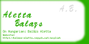 aletta balazs business card